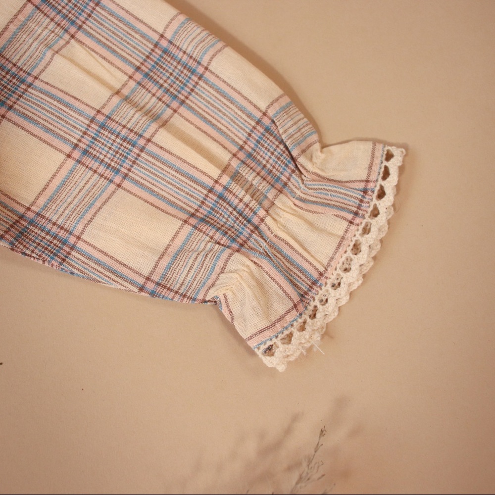 Plaid Overall Short Set Collared Matching Set - Picture 6 of 11
